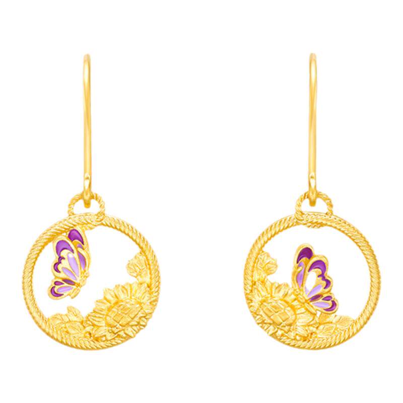 justgold镇金店颂爱足金耳钉