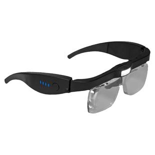 头戴式带灯放大镜充电子维修手机表专用老人阅读高清电路板眼镜型