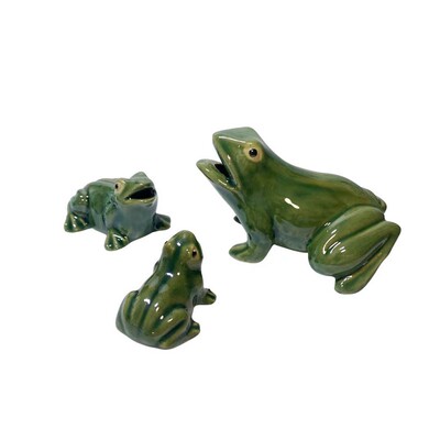 开口青蛙陶瓷摆件假山盆景鱼缸