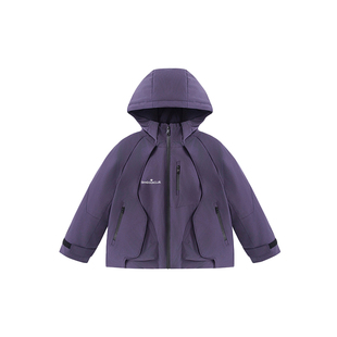 半度闲男童棉服冬装洋气中大童新款儿童冬季加厚连帽外套棉衣童装