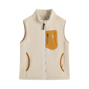 onmygame【考拉绒】男女童加厚马甲超纤云感儿童上衣户外运动外穿