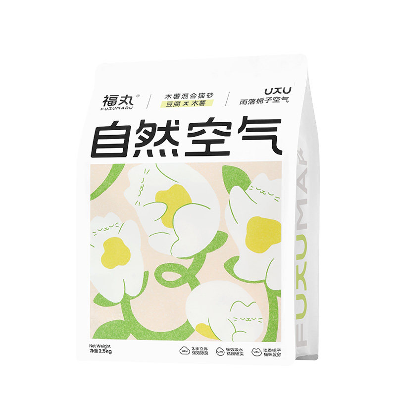 【双十一预售】福丸栀子花木薯混合猫砂强效除臭不易粘底植物猫砂