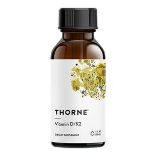 Thorne悦恩维生素D3K2滴剂30ml液体骨骼健康成人儿童补钙美国进口