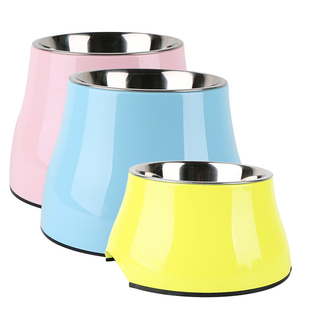 休普高碗防滑宠物碗不锈钢狗碗狗食盆狗饭盆狗盆护颈椎喝水防打翻