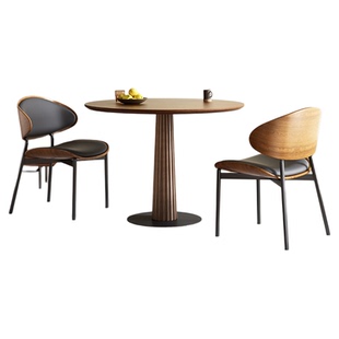 咖啡厅实木洽谈桌椅组合酒店客房小茶几民宿休闲接待会客小圆桌子