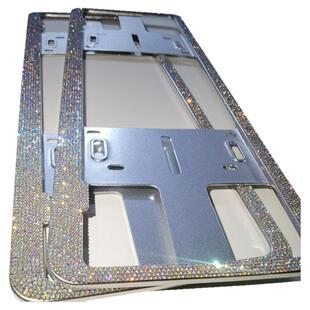 镶钻车牌边框水晶钻新能源绿牌照架水钻车牌框架带钻石保护框架套