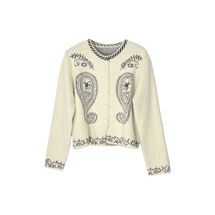 惊艳出圈!复古腰果花针织开衫女2025新款高级感气质百搭外套上衣