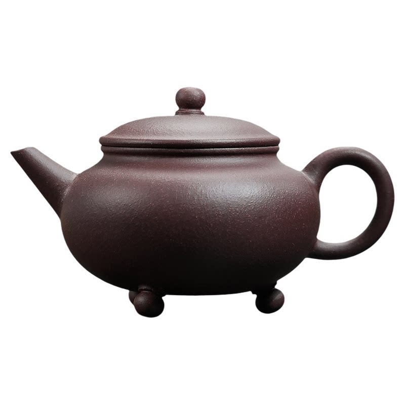 宜兴紫砂壶原矿手工三足水平壶底槽清功夫茶具家用单壶泡茶壶套装