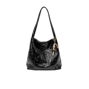 WHY单肩托特包真皮水桶包慵懒风大容量hobo包头层牛皮秋冬新款