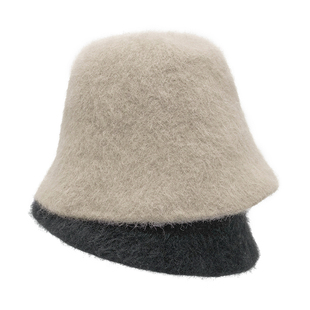 Petit Bari简约高阶双面双色羊毛水桶帽盆帽女 软糯亲肤 羊毛毡
