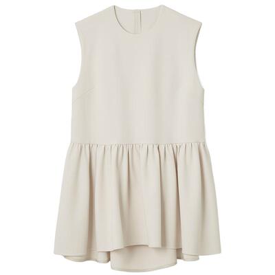 Mila Owen25秋冬新品气质简约日系圆领无袖裙摆上衣09WFT254912