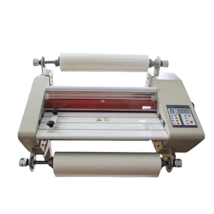 力晴覆膜机照片冷热裱压A3膜机包装盒广告水晶标a4标签不干胶烫金写真kt板气动加温油压新型全自动拉断过膜机