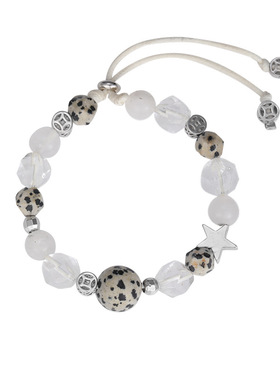 鱼头星星轻奢气质感黑斑点小众精致白水晶手链女生显白官方正品潮