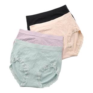 大码妇人无缝一体中高腰内裤 蕾丝边提臀毛毛圈档一片式超柔软女