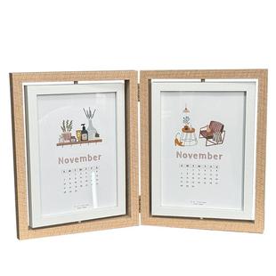 创意双面旋转6 7寸洗照片做成相框摆台情侣纪念折叠定制logo像架