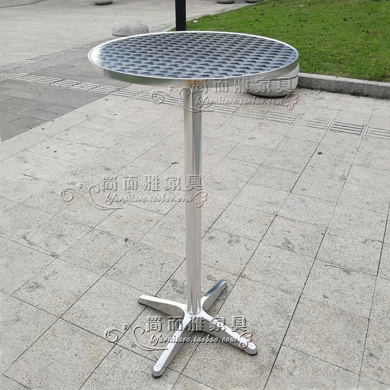防晒便携式折叠酒吧桌户外吧台轻便高脚桌不锈钢庆典脚酒会面圆小