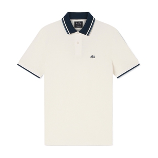 ARMANI EXCHANGE/阿玛尼春夏新款男翻领短袖老钱风撞色纯棉Polo衫