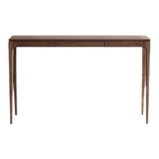 欧式玄关桌现代简约黑胡桃木北欧玄关供桌条几实木新中式条桌