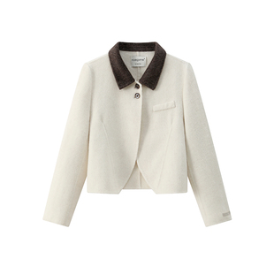 奈格薇儿小个子短款双面呢大衣女秋冬2026年新款宽松显瘦毛呢外套