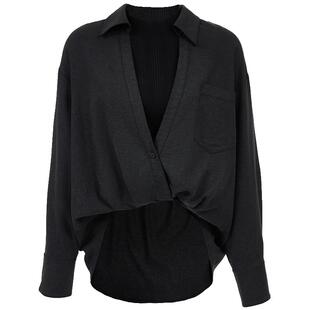 Vero Moda衬衫女2025夏季拼接上衣裤子套装莱赛尔天丝325251002