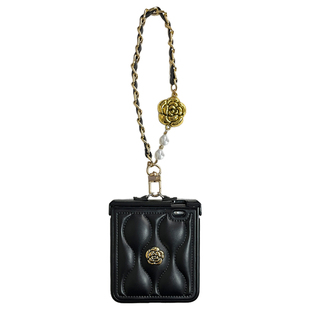 奢华水波纹山茶花手提链适用于荣耀MagicVFlip 2手机壳全包新款magic折叠屏vflip限量版商务网红翻盖保护套女