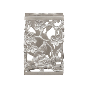 纯银时代 镂空梅花盖置纯银999手工茶具家用茶道精致盖托零配件