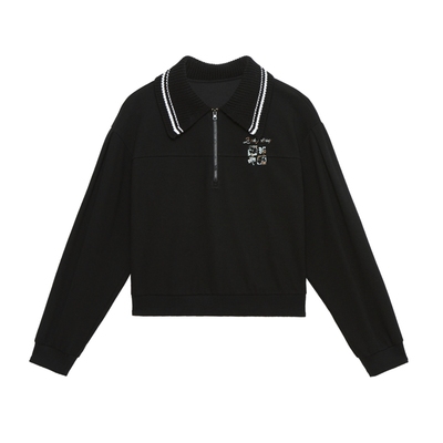 飞鸟和新酒商场同款大码时尚新款短款复古短卫衣女FR450101009