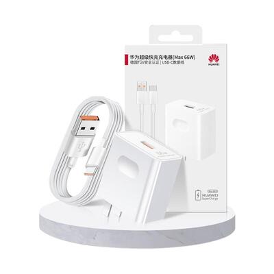 华为原装40W66W充电器5A6A数据线