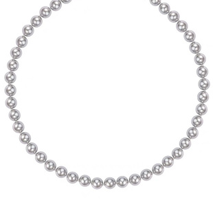 施家真多麻灰色珍珠项链颈链轻奢小众毛衣链配饰女款2025新款爆款