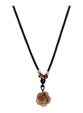 新中式气质山茶花项链女