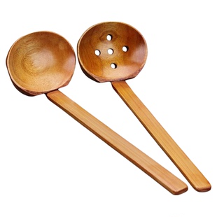 拉面勺子长柄木勺日式味千麻辣烫火锅勺漏勺龟背勺嗦粉大汤勺大号