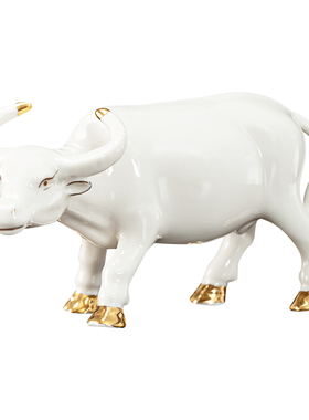 陶瓷牛黄牛水牛招财风水生肖摆件