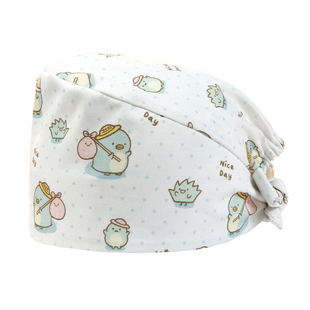 南欧鱼手术帽女护士花帽调节扣医生手术室口腔帽子大头围不压头发