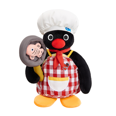 Pingu换装美味大厨毛绒公仔玩偶