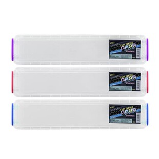 健桦双扣水粉笔盒美术生专用加厚油画笔毛笔水彩笔收纳盒超长透明画笔长条长方形塑料盒子签子工具箱文具盒