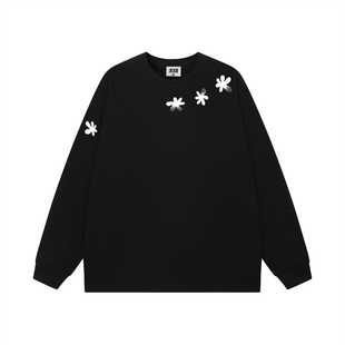 STA旗舰店美式潮牌重磅纯棉长袖男女秋季复古高街情侣黑色卫衣