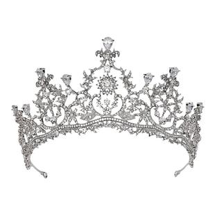 复古大气高级感结婚项链皇冠头饰新娘三件套韩式仙美主婚纱配饰银