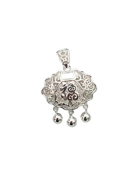 足银999平安锁纯银长命锁镂空花丝工艺纯银锁 送宝宝闺蜜生日礼物