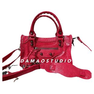 Damaostudio辣妹女包铆钉流苏mini机车皮包单肩斜挎包手提迷你