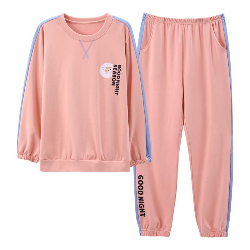 女款纯棉可外穿春秋款睡衣家居服