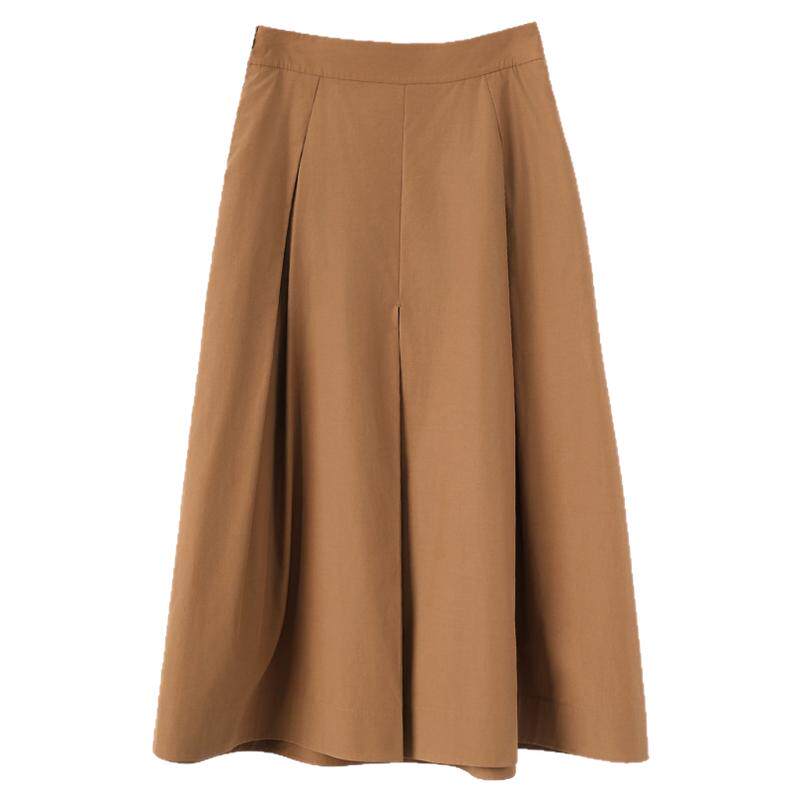 Distin Kidny/迪凯夏季新品棉质简约高腰通勤文艺百褶女半身A字裙