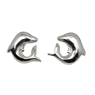 999足银耳饰海豚耳钉女生耳圈纯银鱼耳环日韩学生萌萌哒小巧美好