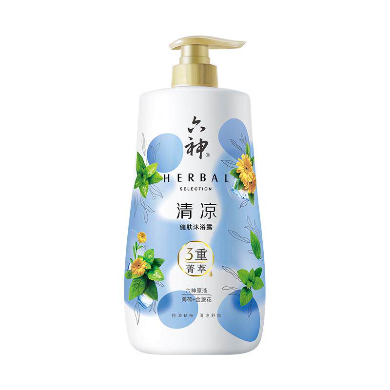 750ml六神菁萃清凉健肤沐浴露