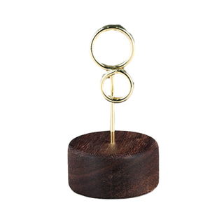 实木底座标签牌立式便签夹子照片展示夹桌面卡片座名片展示架便签支架二维码台签台卡留言夹台号桌号牌菜牌夹