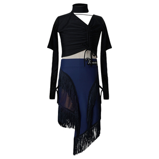 薇妮专业拉丁舞裙女童2026新款流苏设计感舞蹈裙分体练功服儿童夏