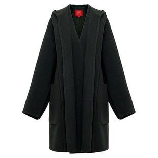 EP雅莹高端系列 [杜鹃同款]羊绒连帽围巾廓形大衣 2025新款8208A