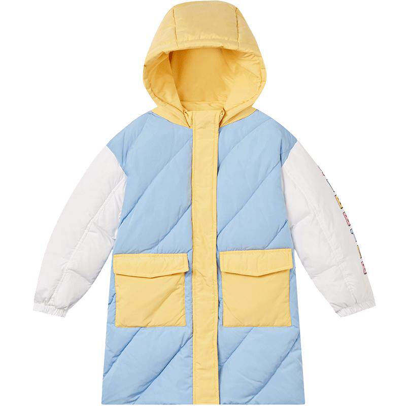 【羽绒升级】爱法贝童装冬新品女童羽绒服儿童中长款加厚外套