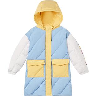 【羽绒升级】爱法贝童装冬新品女童羽绒服儿童中长款加厚外套