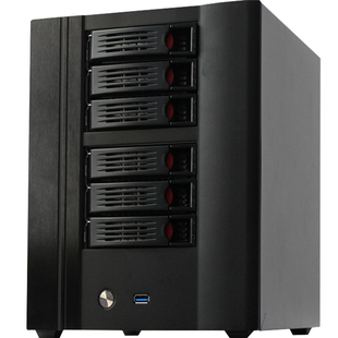 NAS机箱铝6盘位热插拔存储家用多盘位迷你ITX主板服务器DIY黑群晖