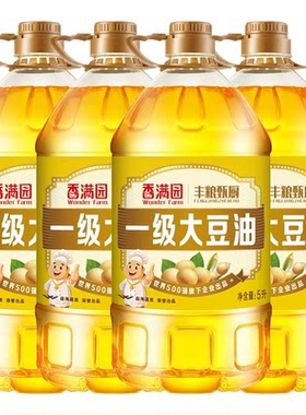 香满园丰粮大豆油甄厨一级5L*4随机发家用炒菜优选食用油国货精选